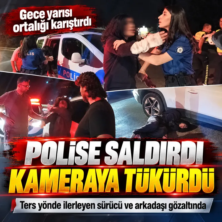 Ters yönde giden sürücü polisi hedef aldı