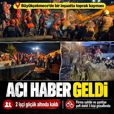 Büyükçekmece’de inşaatta toprak kayması