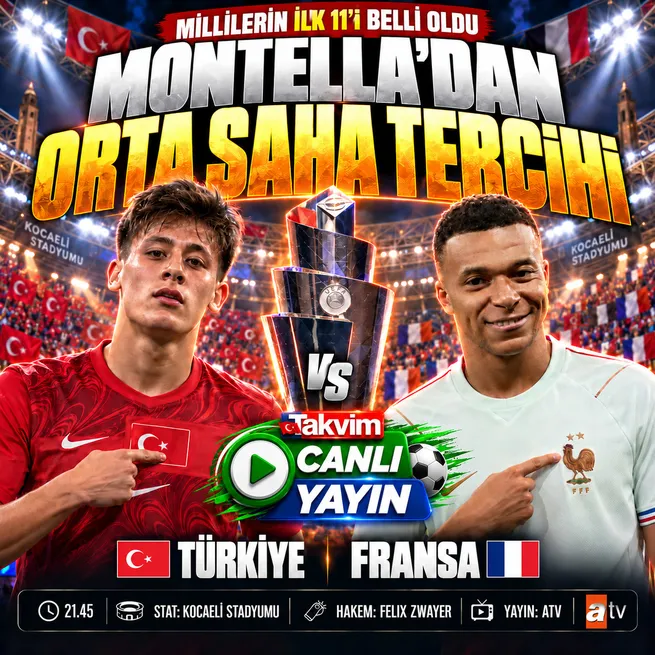 İşte Türkiye'nin Fransa maçı ilk 11'i
