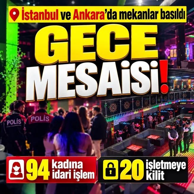 Ankara ve İstanbul'da eğlence mekanlarına operasyon