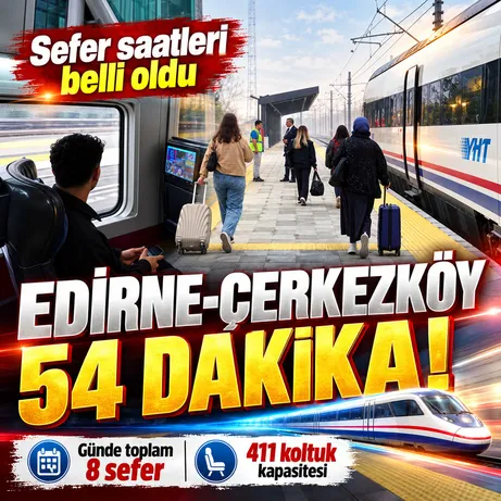 Çerkezköy-Edirne arası hızlı tren seferleri başladı