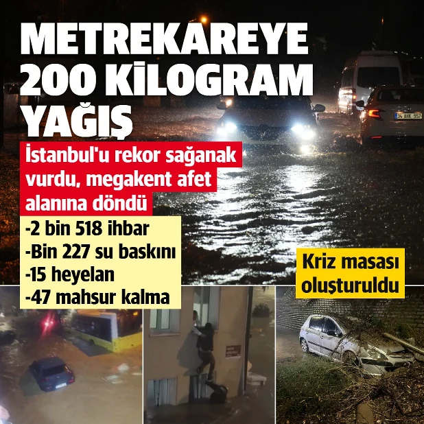 İstanbul'da metrekareye yaklaşık 200 kilogram yağış