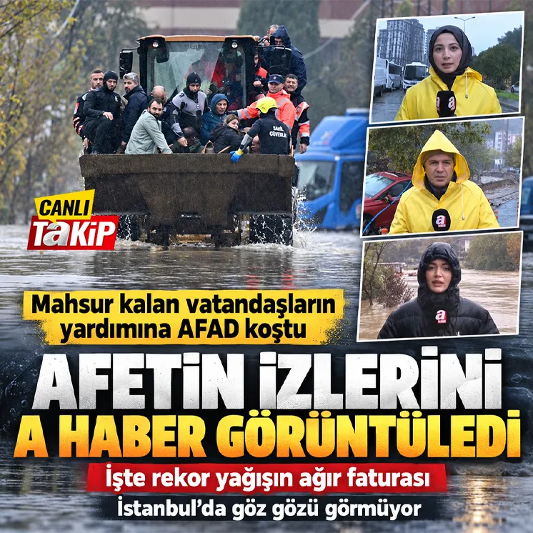 İstanbul'da şiddetli yağmur yolları göle çevirdi
