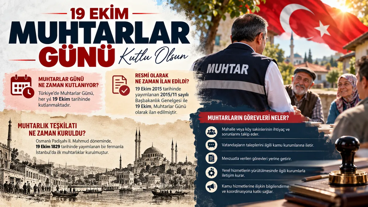 Muhtarlar Günü İlk muhtarlık teşkilatı 19 Ekim 1829'da kuruldu