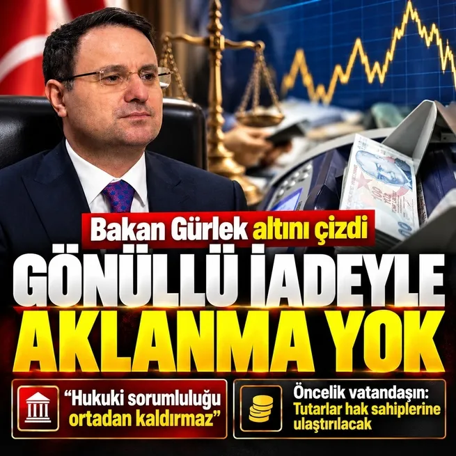 Adalet Bakanı Akın Gürlek, gönüllü iadelerin hukuki sorumluluğu ortadan kaldırmaz