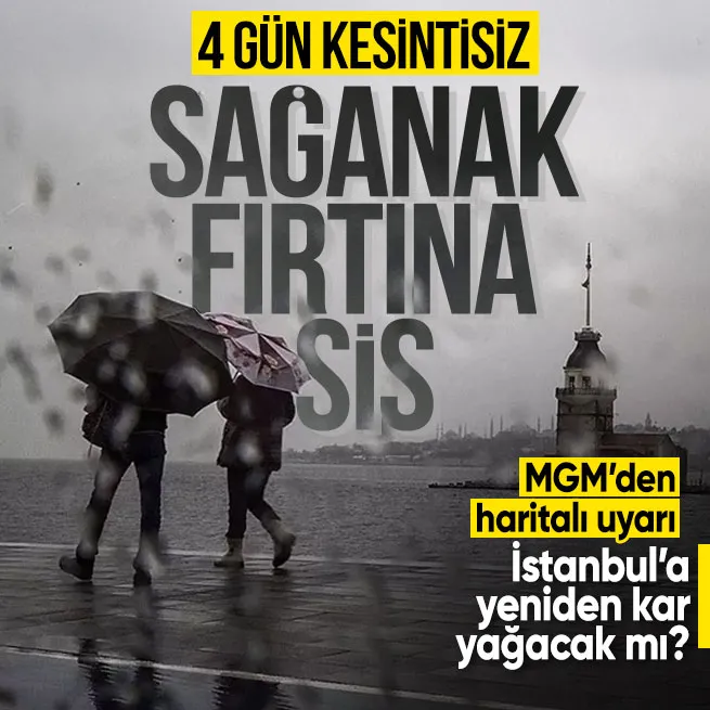 İstanbul'da bugün sağanak yağış bekleniyor