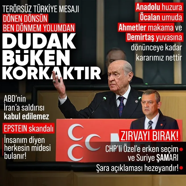 MHP Genel Başkanı Devlet Bahçeli, TBMM'deki partisinin grup toplantısında açıklamalarda bulundu