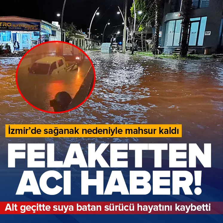 İzmir'de öğle saatlerinden itibaren etkili olan sağanak yağış, kent genelinde hayatı olumsuz etkiledi