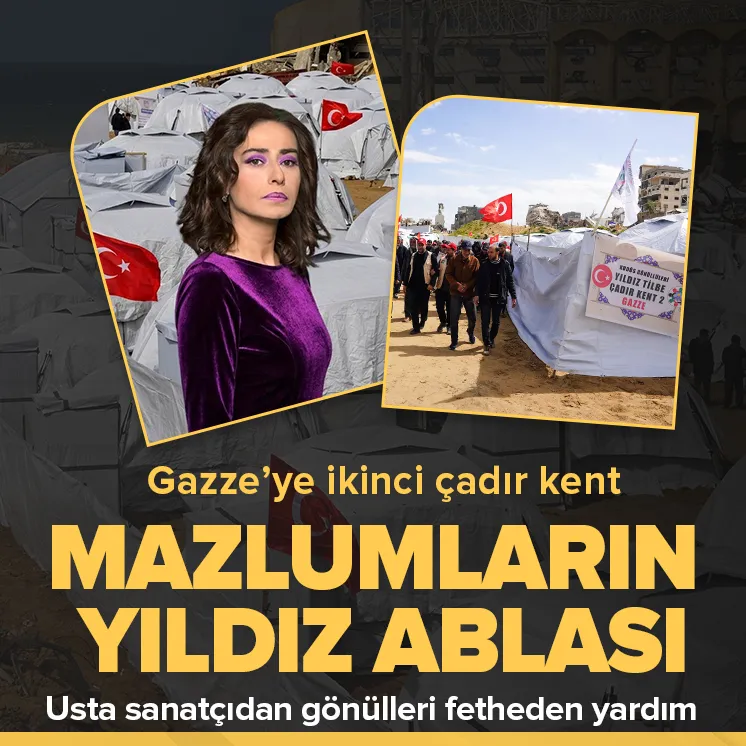 Sanatçı Yıldız Tilbe'nin bağışıyla Filistinliler için kurulan ikinci çadır kent hizmete açıldı