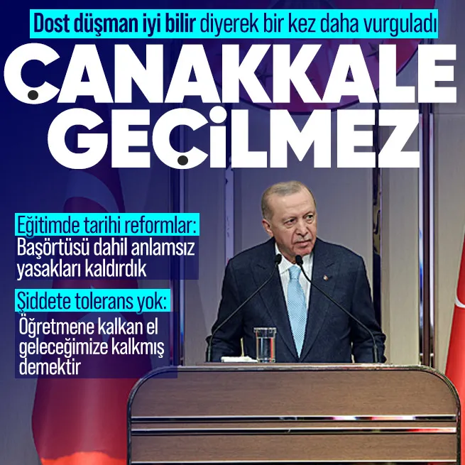 Çanakkale Zaferi'nin 111. yılında da şehitlerimizi rahmetle anan Erdoğan