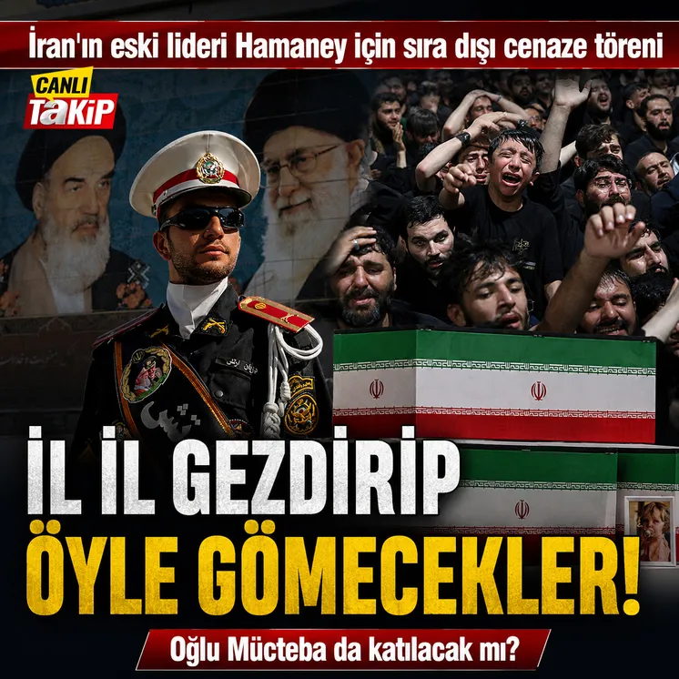 İran'ın eski lideri Ayetullah Ali Hamaney i&ccedil;in başkent Tahran'da resmi cenaze t&ouml;reni başladı