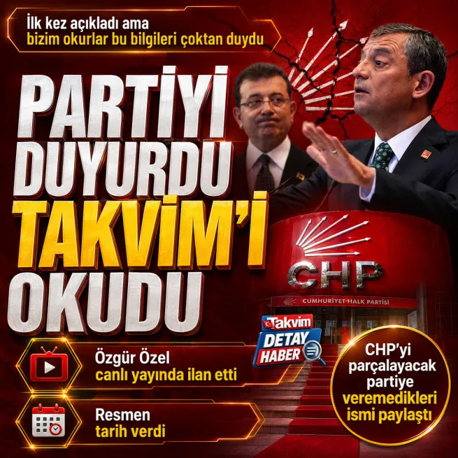CHP&rsquo;yi b&ouml;lecek partinin ismini a&ccedil;ıkladı tarihi duyurdu