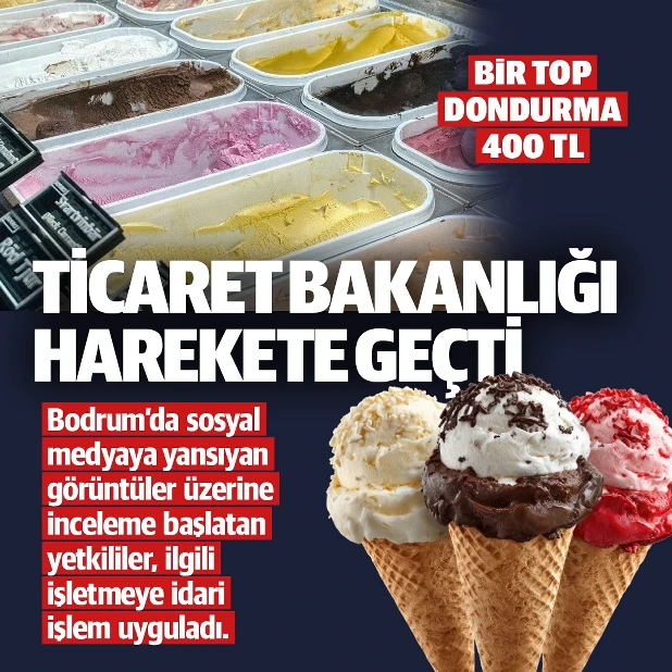 Muğla'nın Bodrum il&ccedil;esinde tek top dondurmanın 400 TL'ye satılması