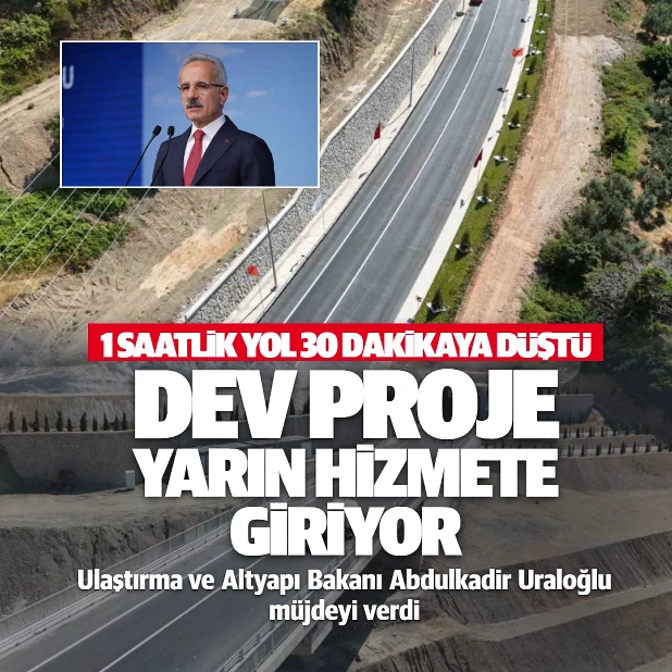 1 saatlik yol yarım saate d&uuml;ş&uuml;yor