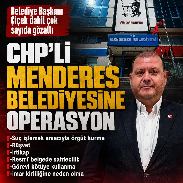 Menderes Belediyesine y&ouml;nelik y&uuml;r&uuml;t&uuml;len r&uuml;şvet ve irtikap soruşturmasında operasyon yapıldı