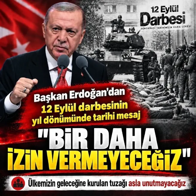 Başkan Erdoğan'dan 12 Eylül mesajı